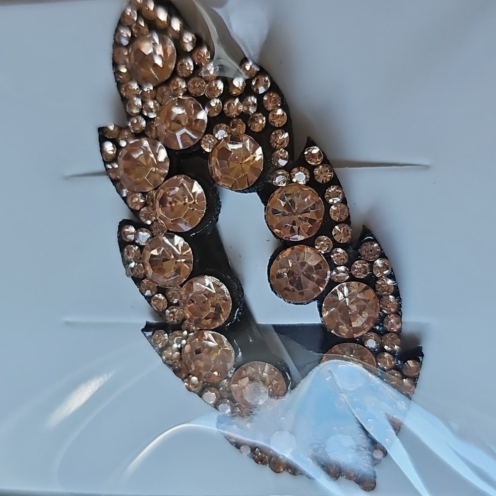 New Elegant Apricot Color Crystal Hair Clip Barrette